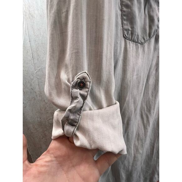 Maurices Sz Large Casual V Neck Long Sleeved Thin Knit Tunic Gray Acid Washed - Picture 2 of 5